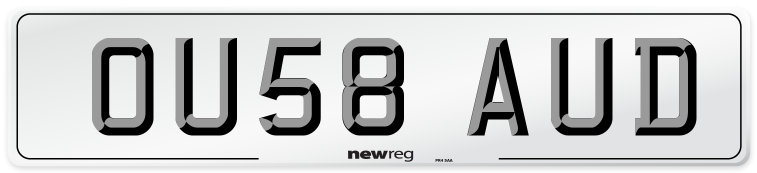 OU58 AUD Number Plate from New Reg